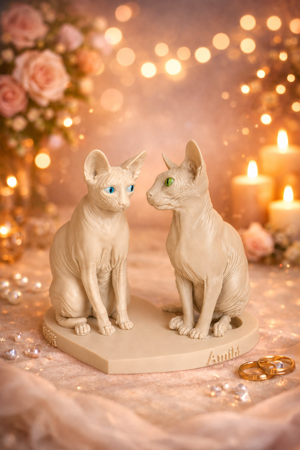 Scultura Love Cats – Decorazione Gatti Design Moderno 20x16x20 cm - Color: Beige AI [fjoccola-variant-color:Beige] [fjoccola-ai:1785675825734]
