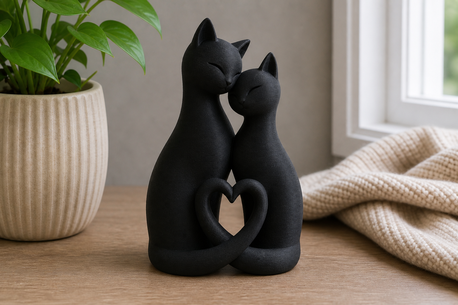 Love Cats Decorative Sculpture - product image, color: Black