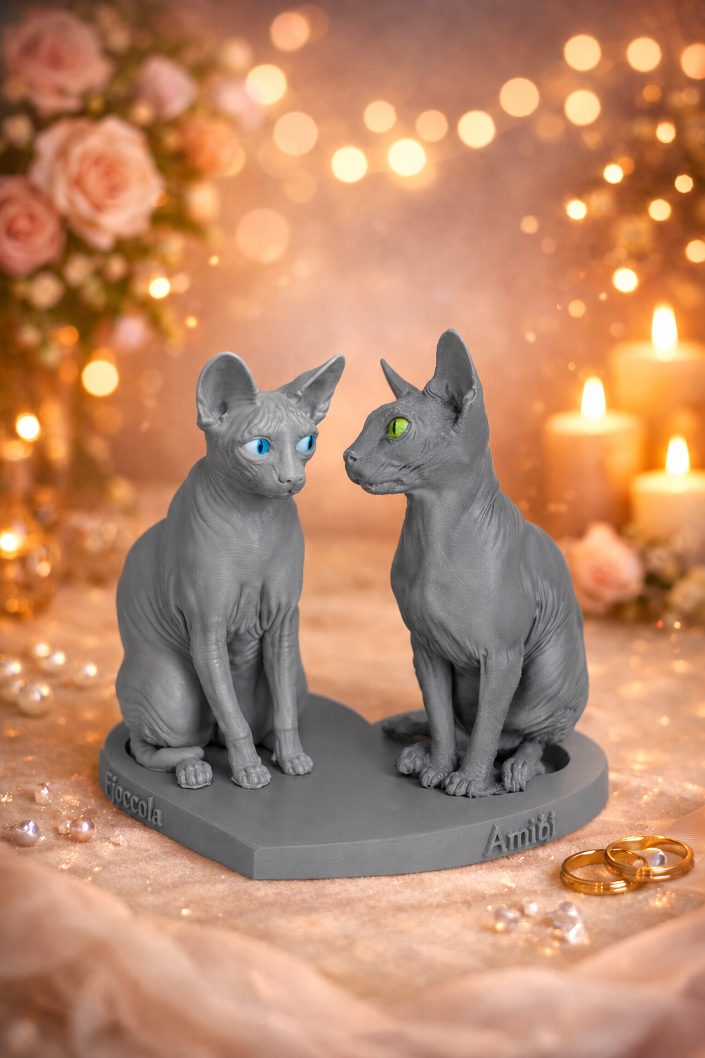 Scultura Love Cats – Decorazione Gatti Design Moderno 20x16x20 cm - Color: Gray AI [fjoccola-variant-color:Gray] [fjoccola-ai:1785675931794]