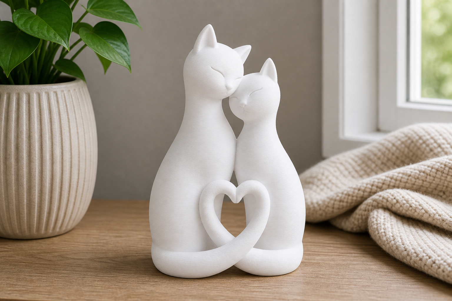 Love Cats Decorative Sculpture - product image, color: White