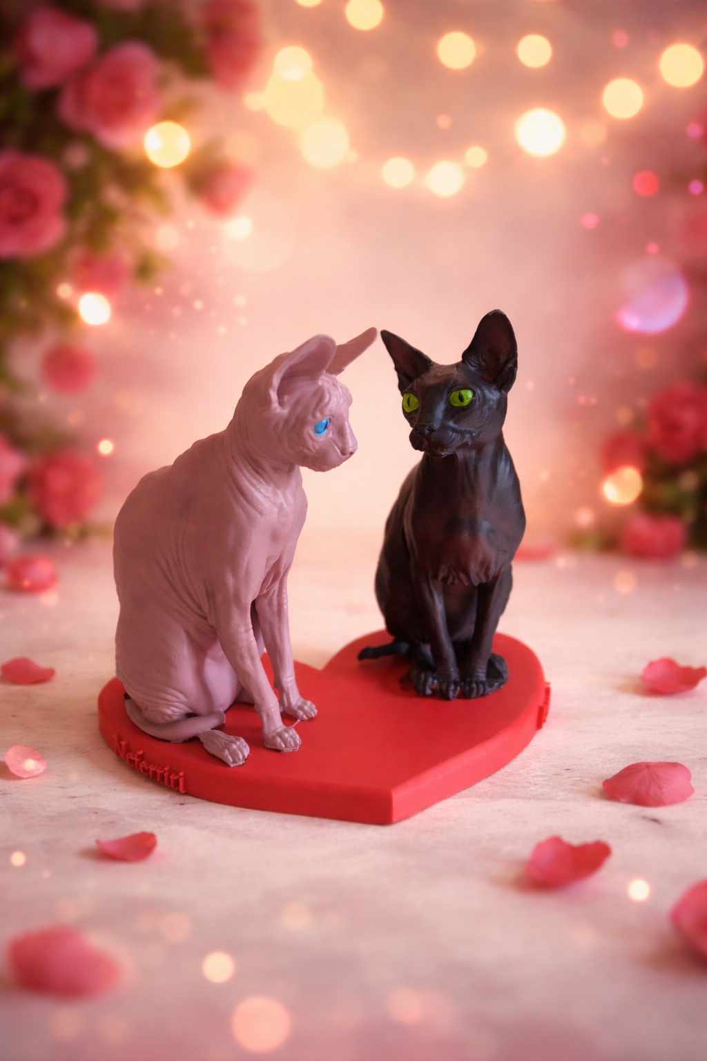 Scultura Love Cats – Decorazione Gatti Design Moderno 20x16x20 cm