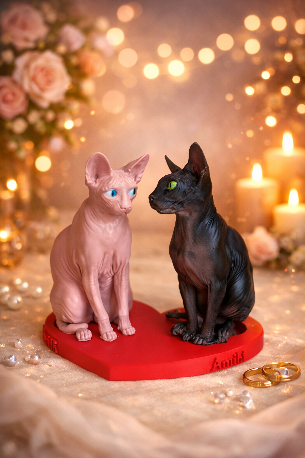 Scultura Love Cats – Decorazione Gatti Design Moderno 20x16x20 cm