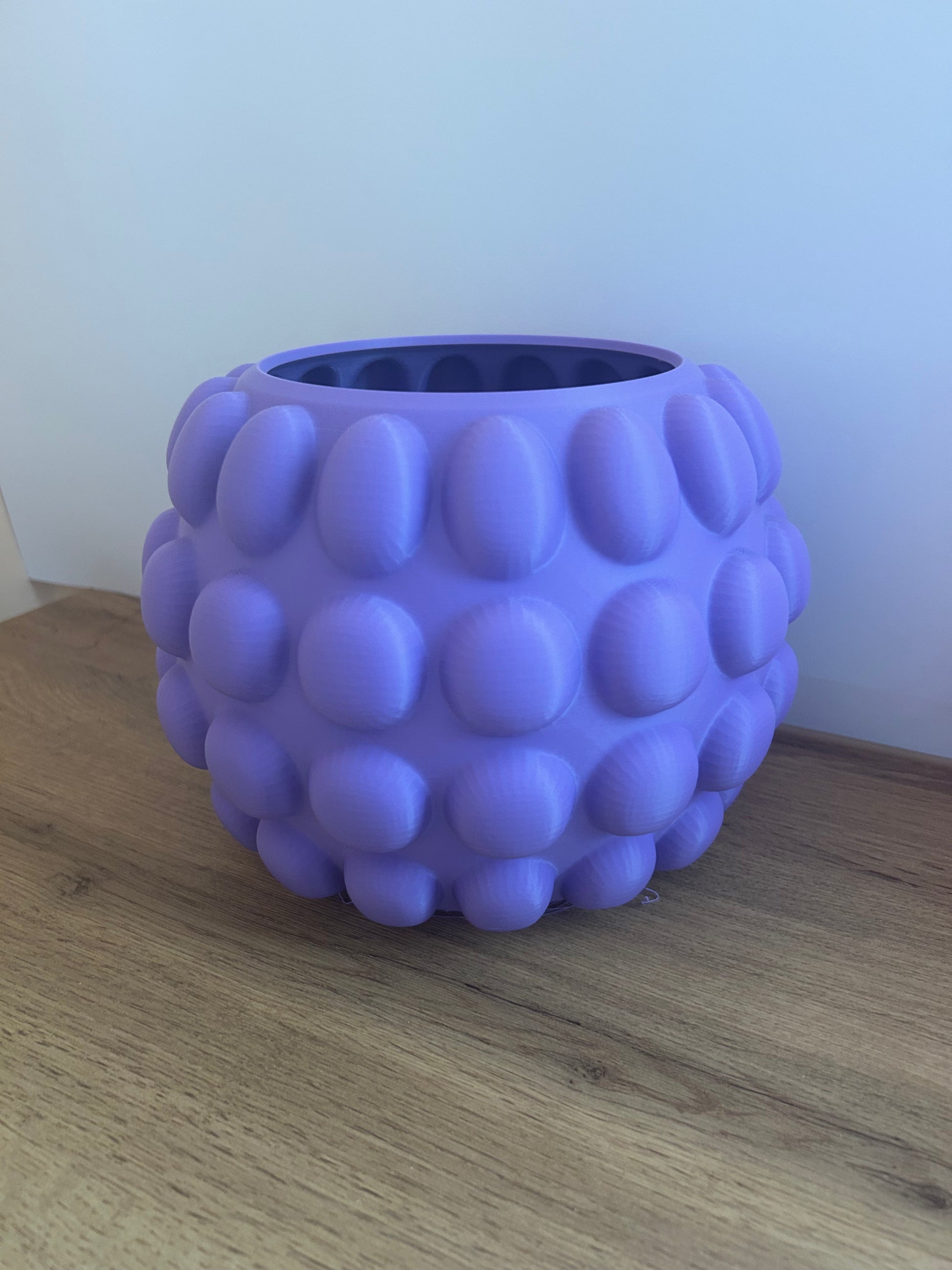 Vaso 3D Paffuto frontale – design rotondo stampato in 3D
