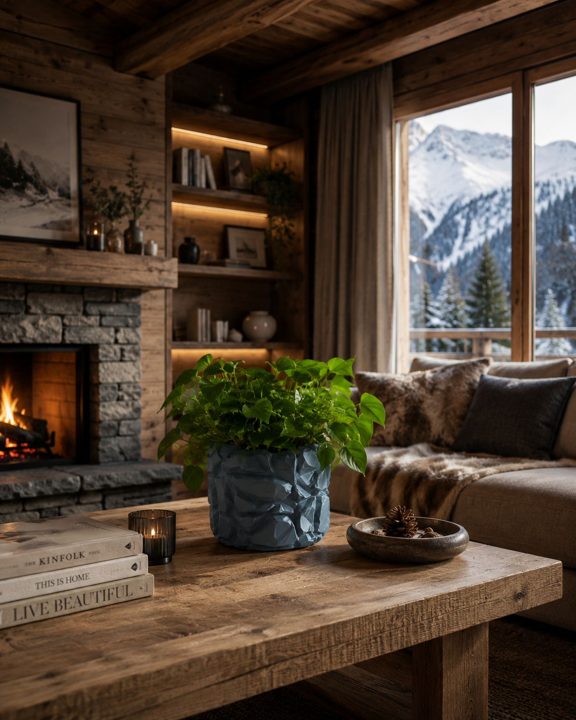 Vaso 3D effetto pietra – design materico Made in Italy