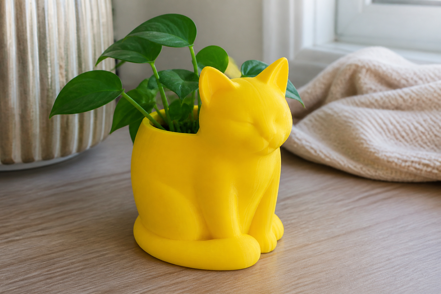 Vase a Cat – Porta Pianta Decorativo Stampato in 3D - Color: Yellow