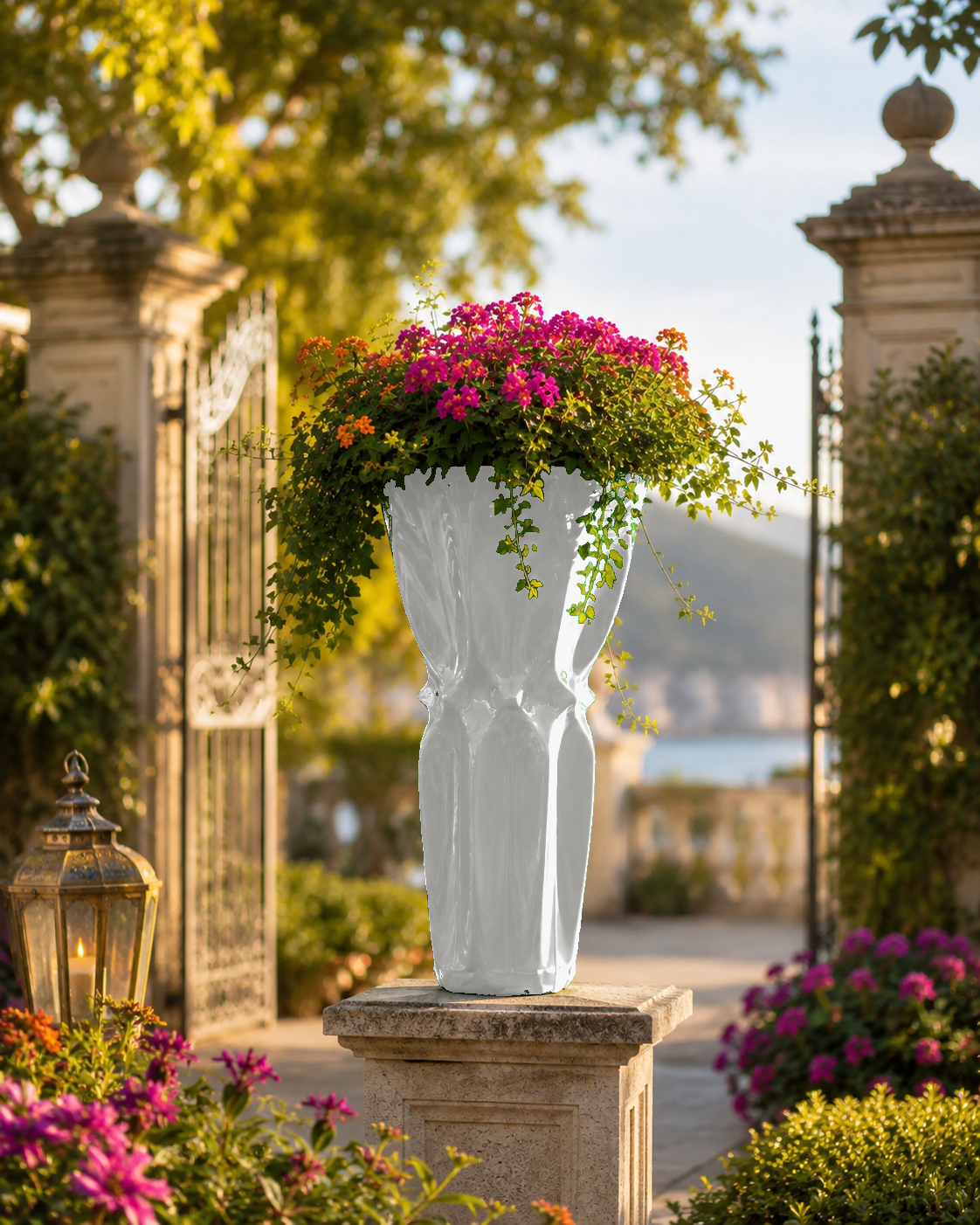 Jarrón Gracia Fjoccola® | Jarrón para Flores de Diseño Moderno para Decorar Casa, Jardín y Terraza - Color: Blanco [fjoccola-variant-color:Bianco]