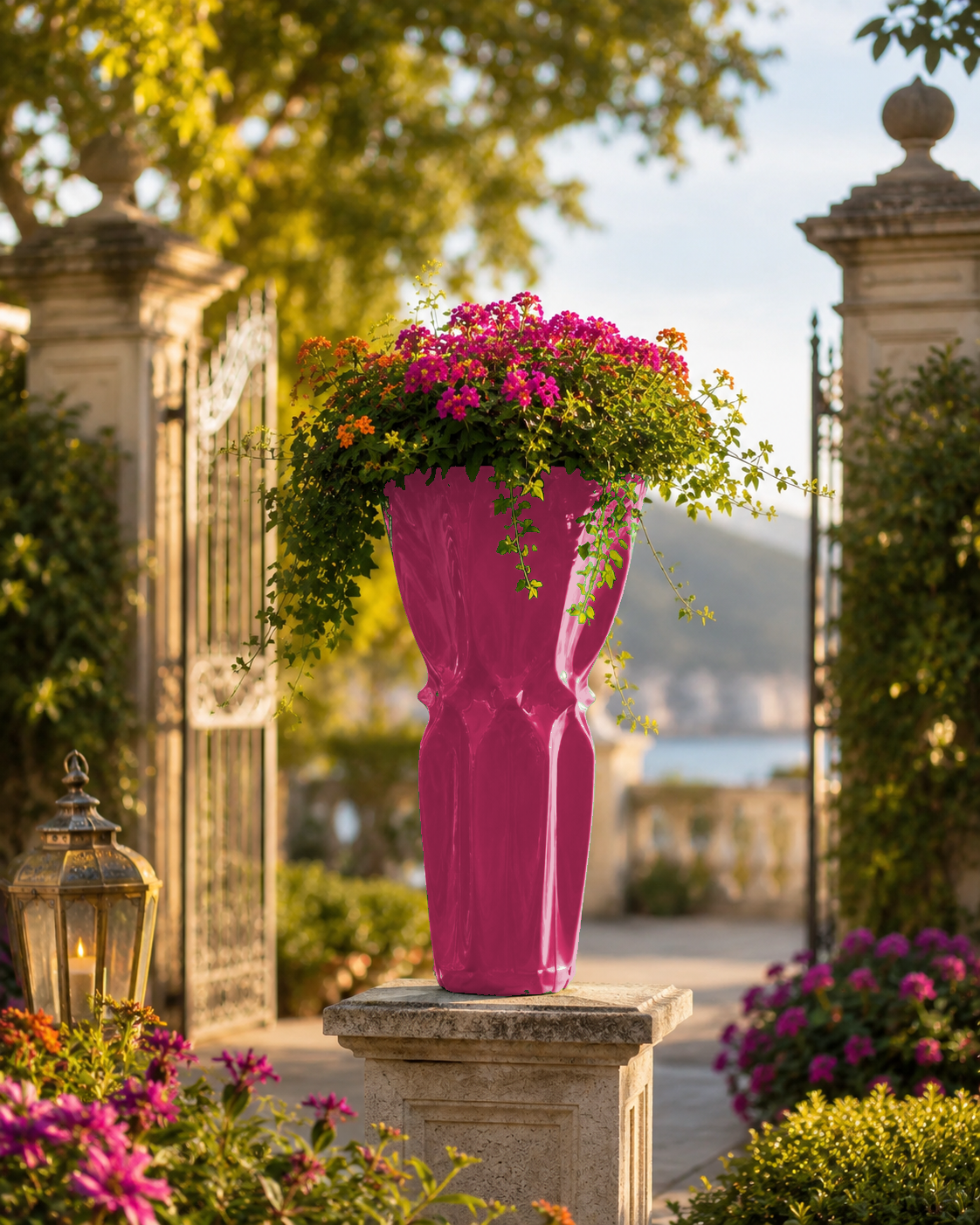 Jarrón Gracia Fjoccola® | Jarrón para Flores de Diseño Moderno para Decorar Casa, Jardín y Terraza - Color: Rosa [fjoccola-variant-color:Pink]