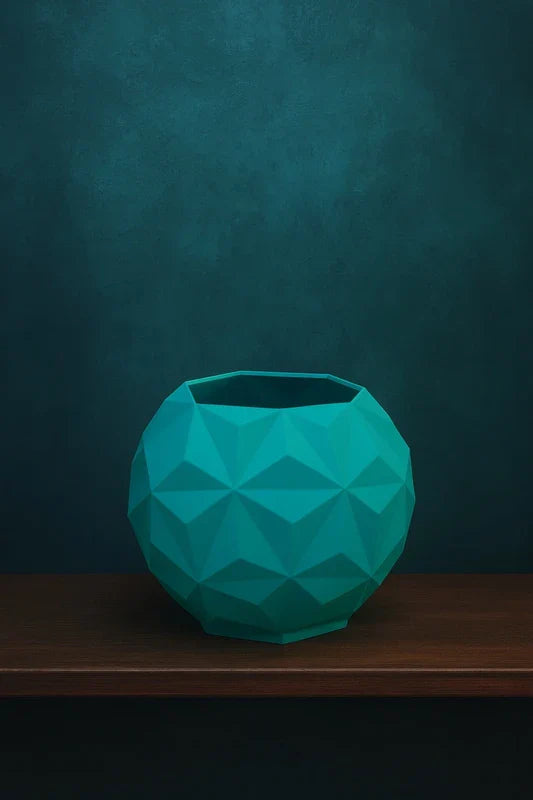 Vaso minimal verde per piante o decorazioni da interno, design moderno