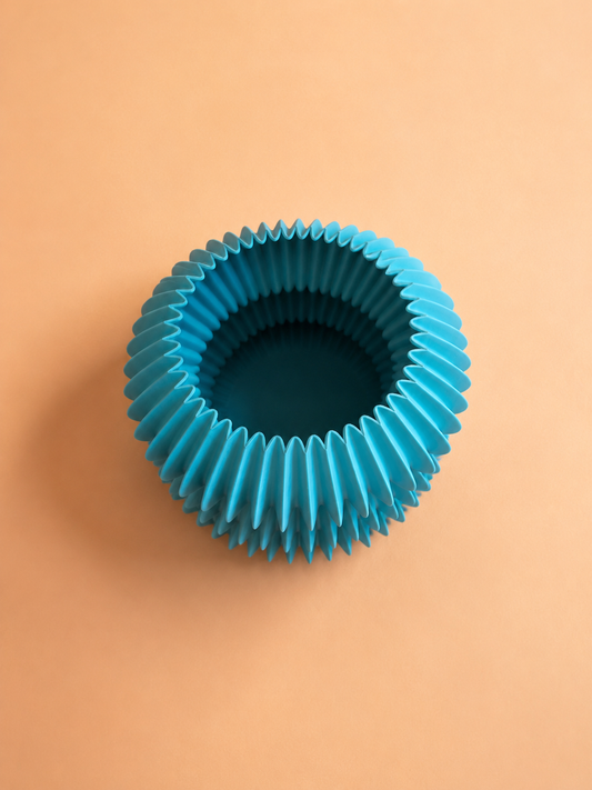 Vaso Nuvoloso a coste stampato in 3D in PETG dal design moderno