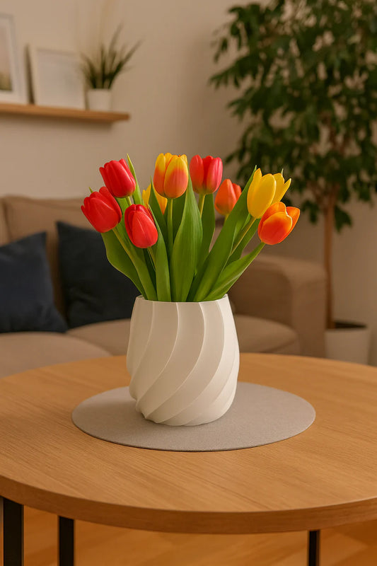 Vaso a spirale per piante e decorazioni da interni, design contemporaneo