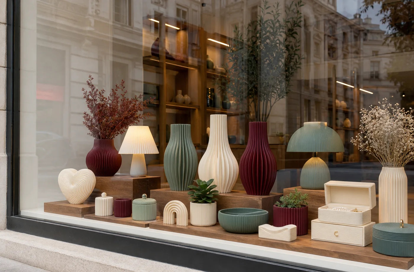 Concept store with Fjoccola vases, lamps and accessories