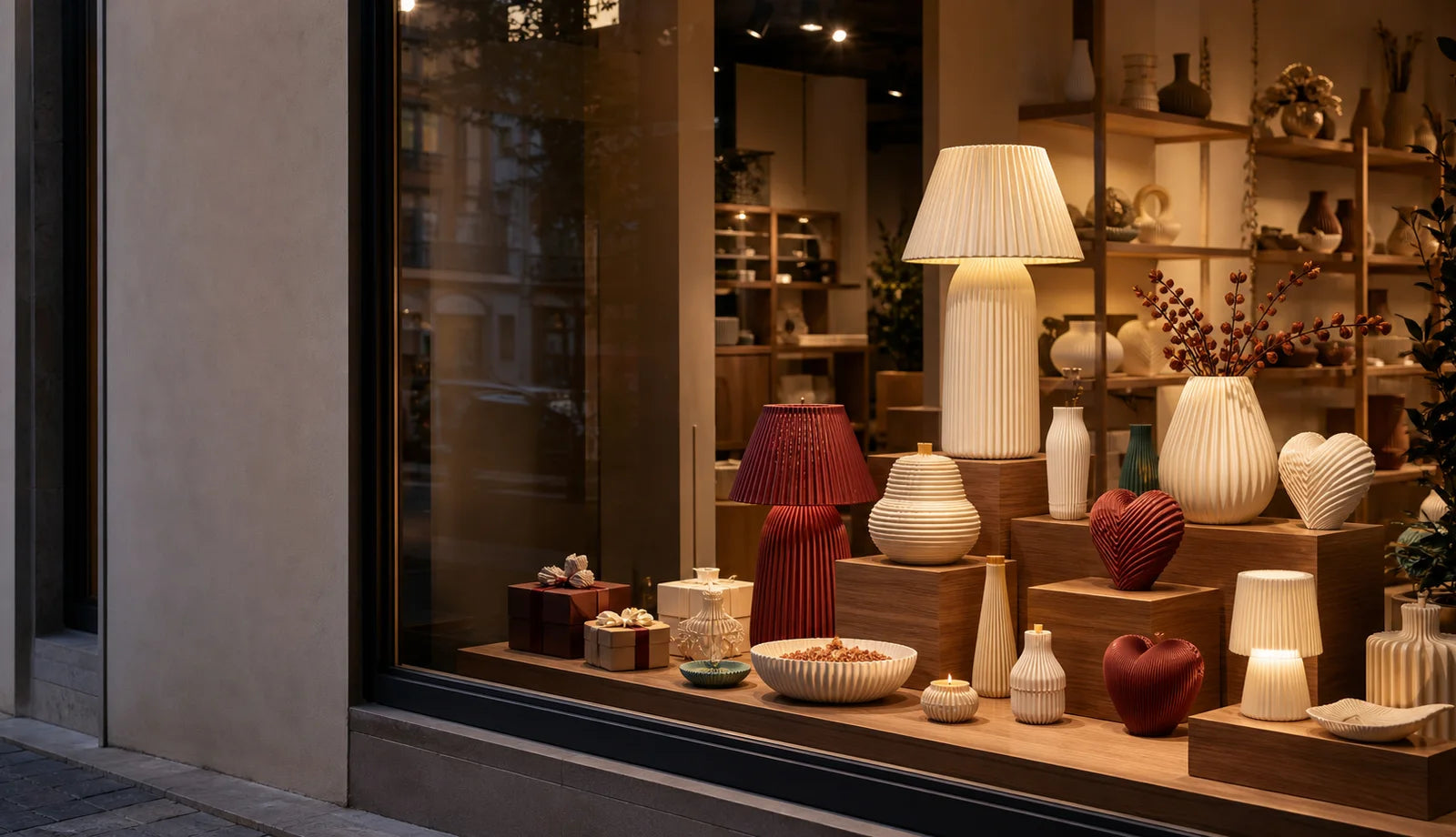 Shop window displaying Fjoccola products